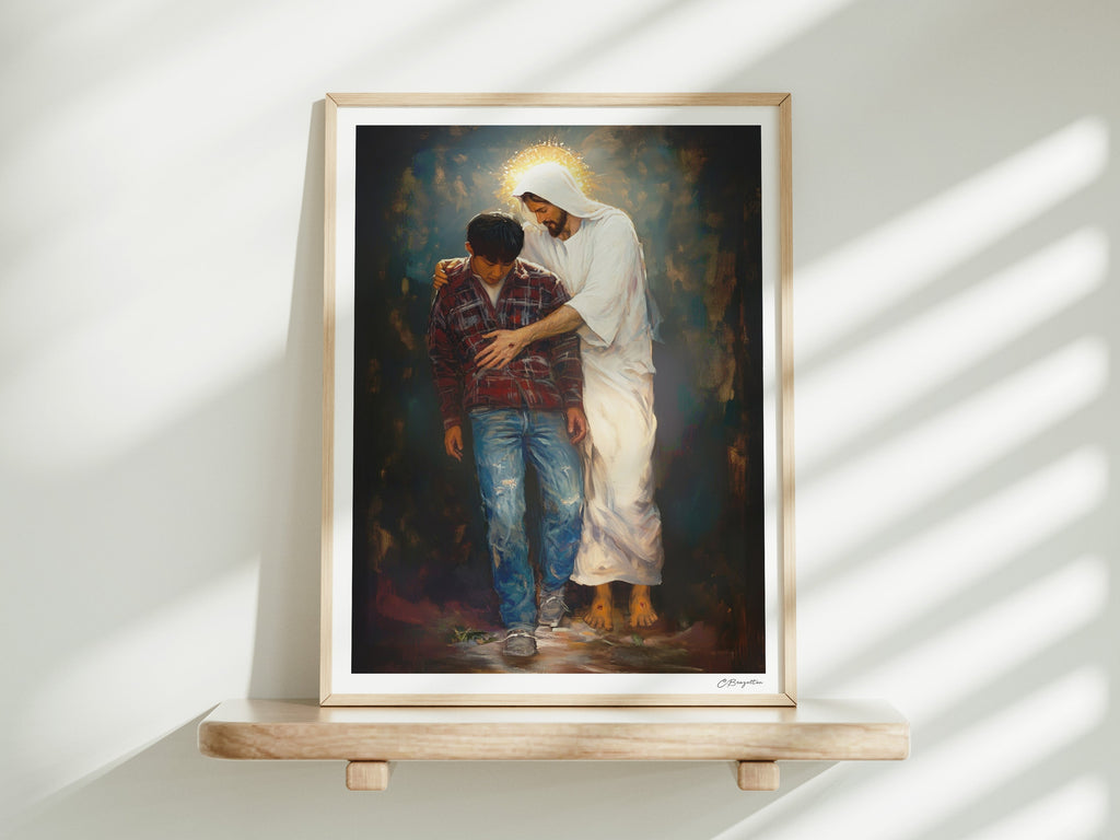 Lean on Him | Signed Handmade Art Print