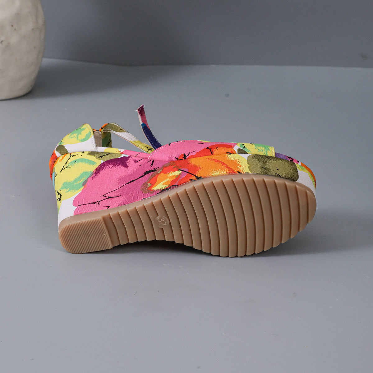Women's Wedges Platform Peep-toe Waterproof Platform Casual All-match Multicolor