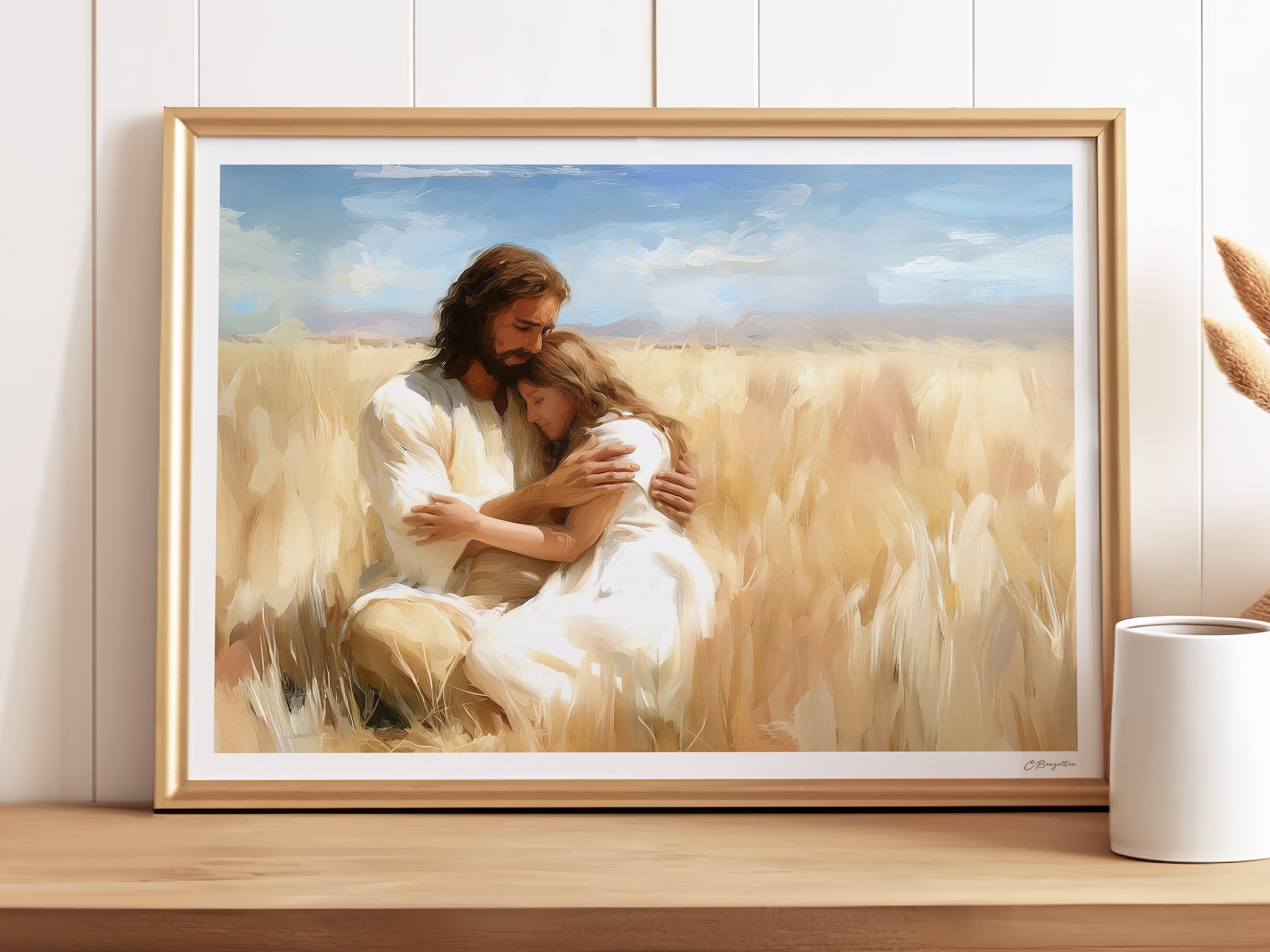 Safe with Him | Signed Handmade Art Print