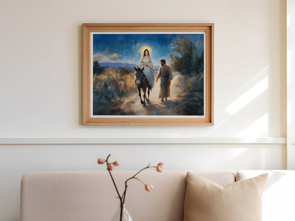 Journey to Bethlehem (Night) | Signed Handmade Art Print