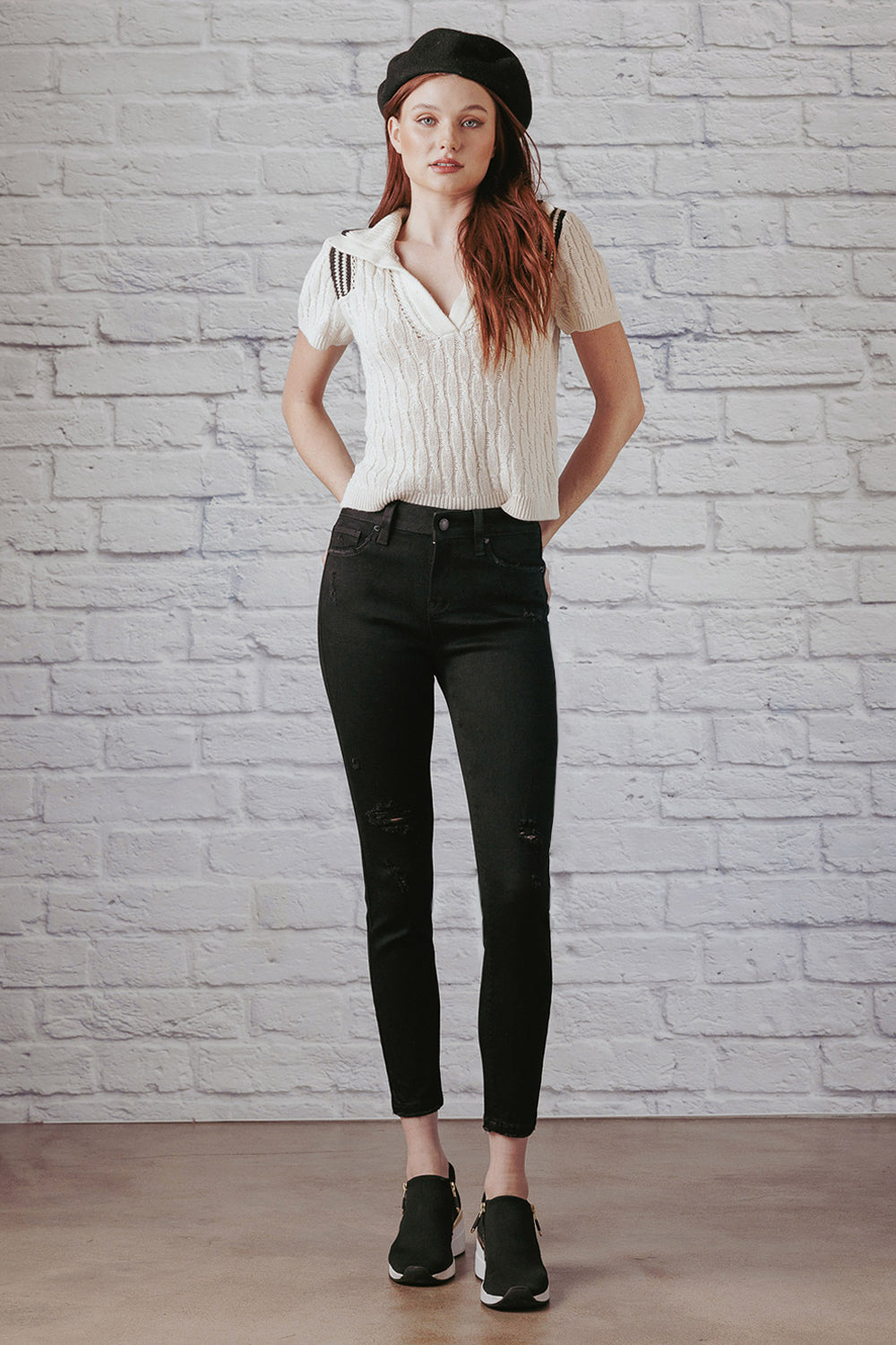 Destructed Ankle Skinny Jeans