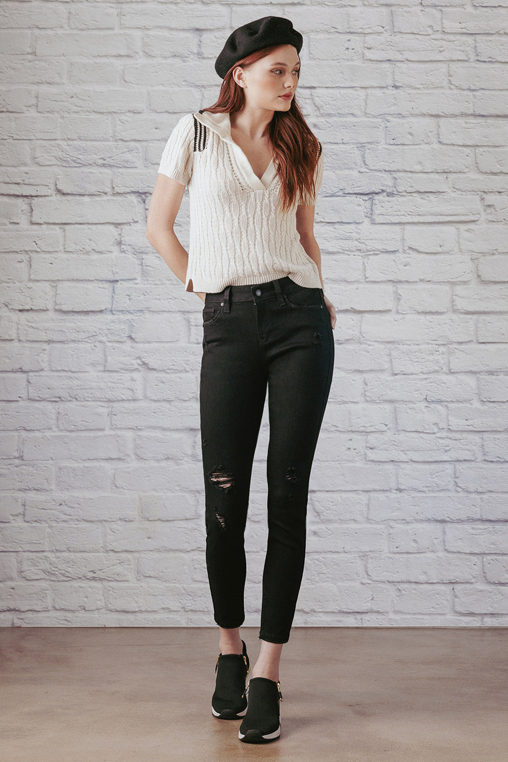 Destructed Ankle Skinny Jeans