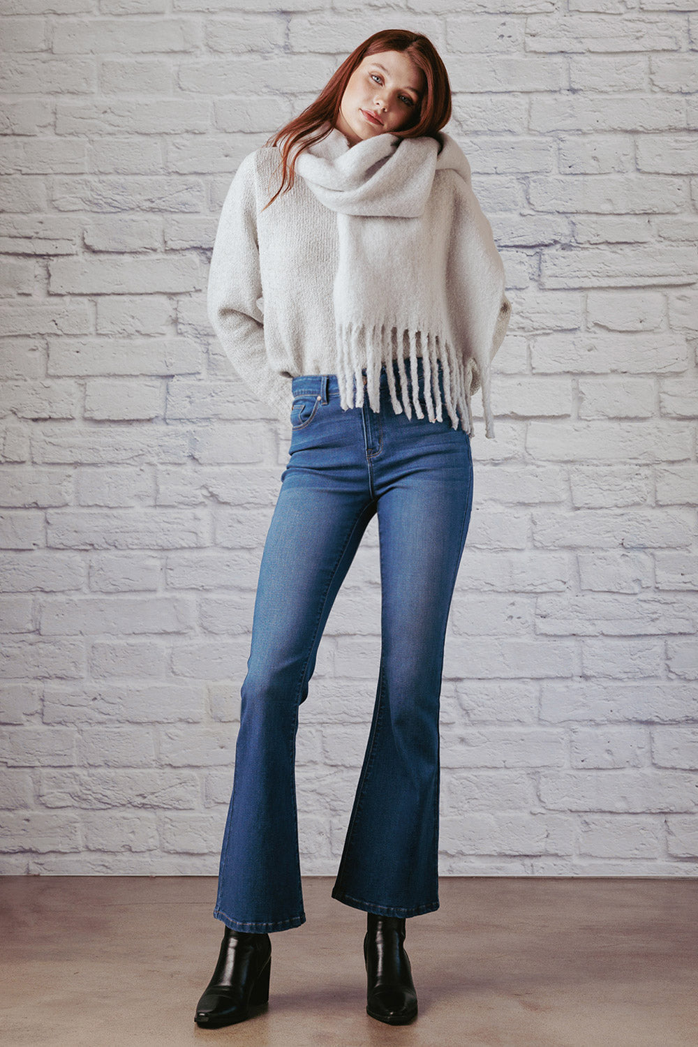 Stone wash High Rise Flare Jeans