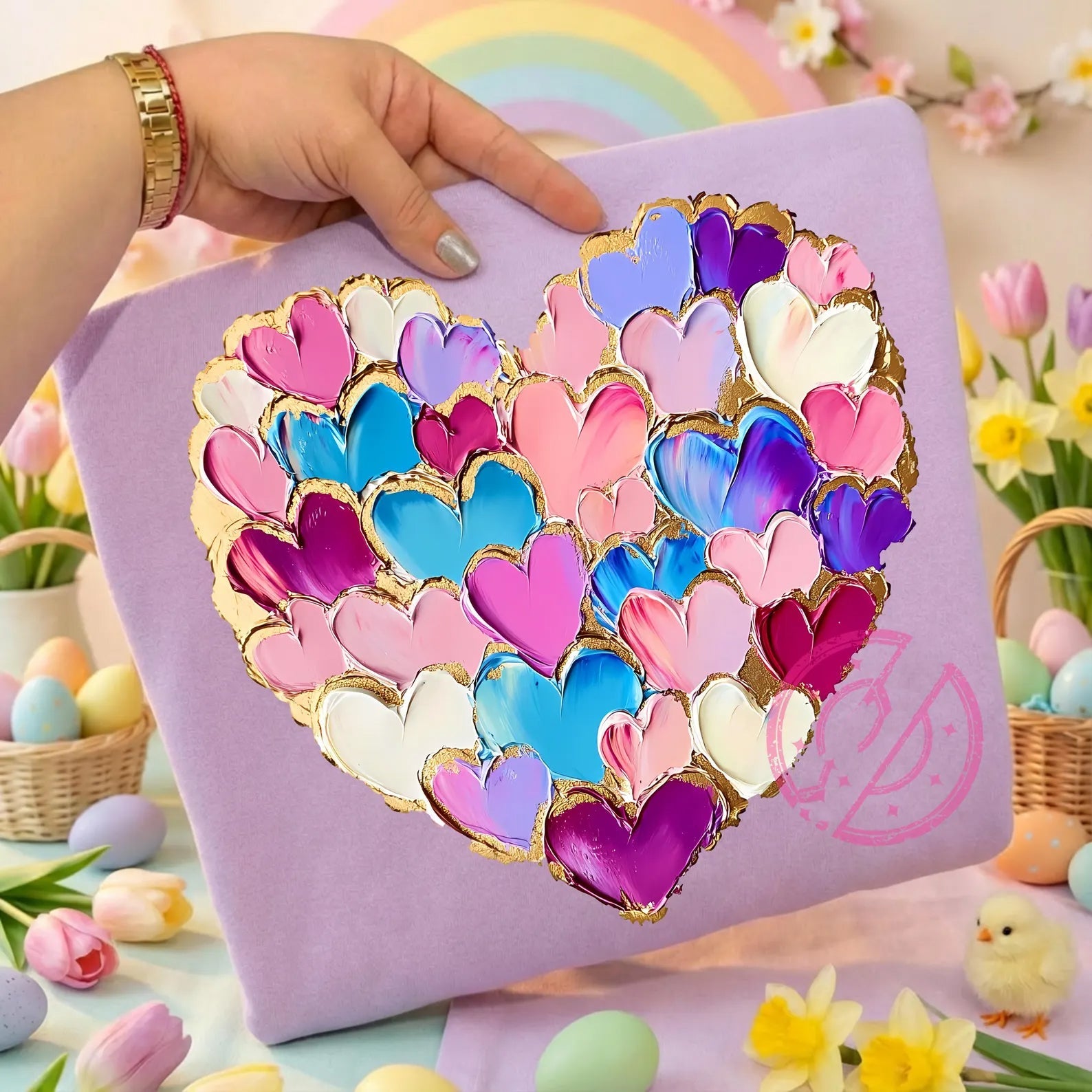 Pink Hearts Graphic Tee