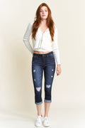 High Rise Cropped Skinny Jeans