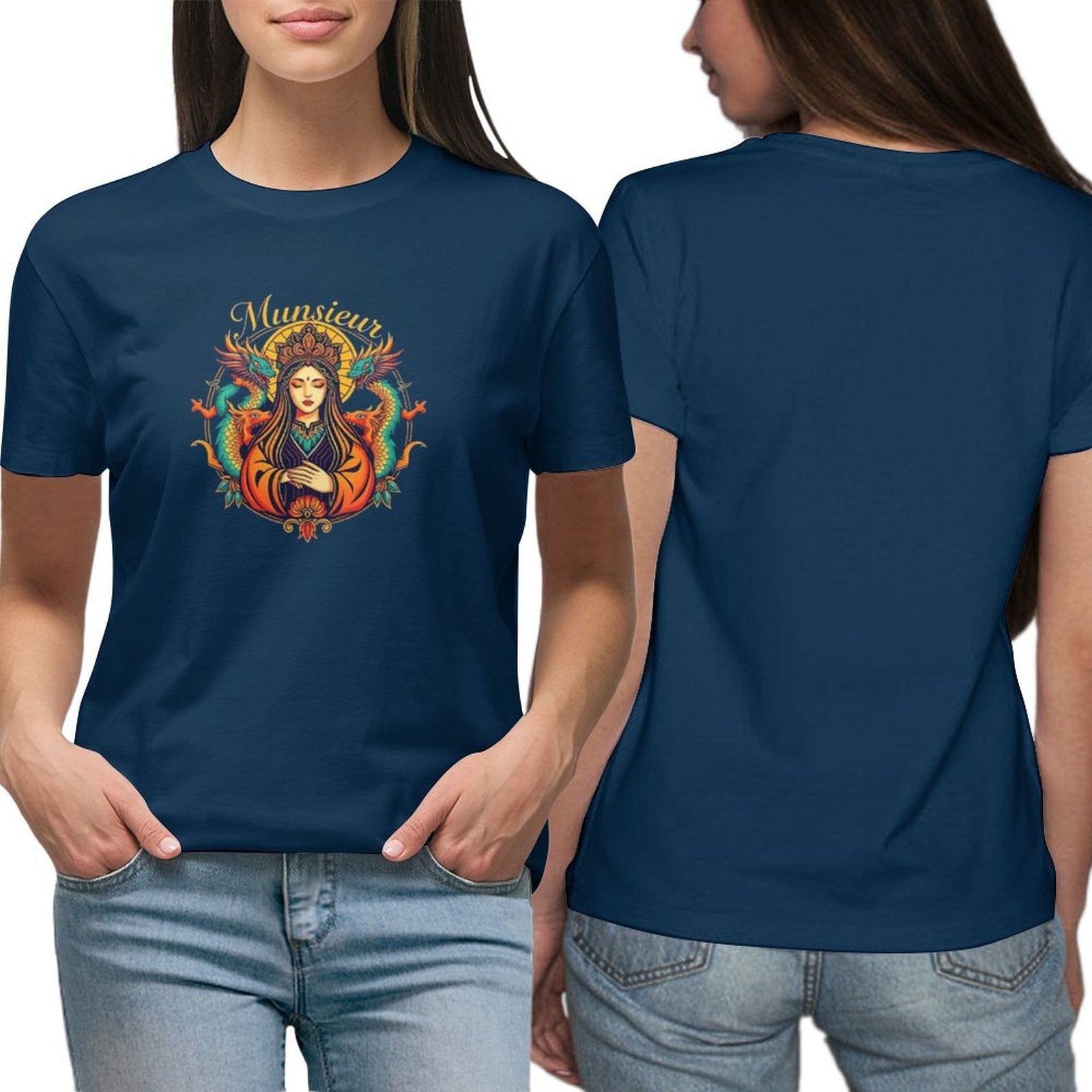 MUNSIEUR Premium Fit Timeless Luxury T-Shirt for Women