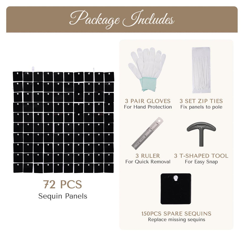 Yescom 10'x8' Sequin Shimmer Wall Backdrop (Sturdy Stand Included)