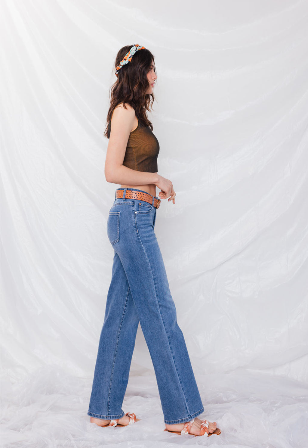 High Rise Wide Leg Straight Jeans