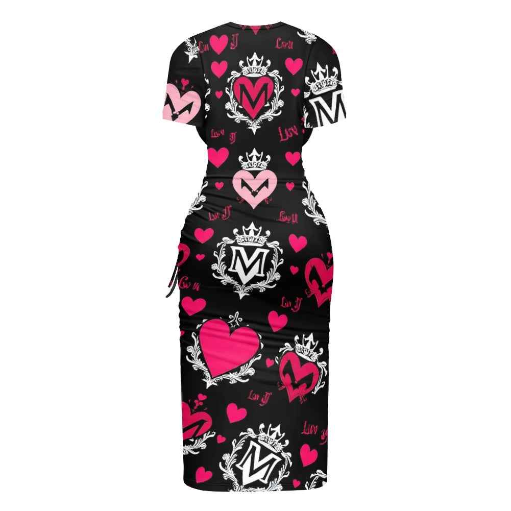 MUNSIEUR Women's Slit Sheath Dress Valentine's Day Collection