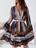 Women's Striped Long Sleeve Mini Dress