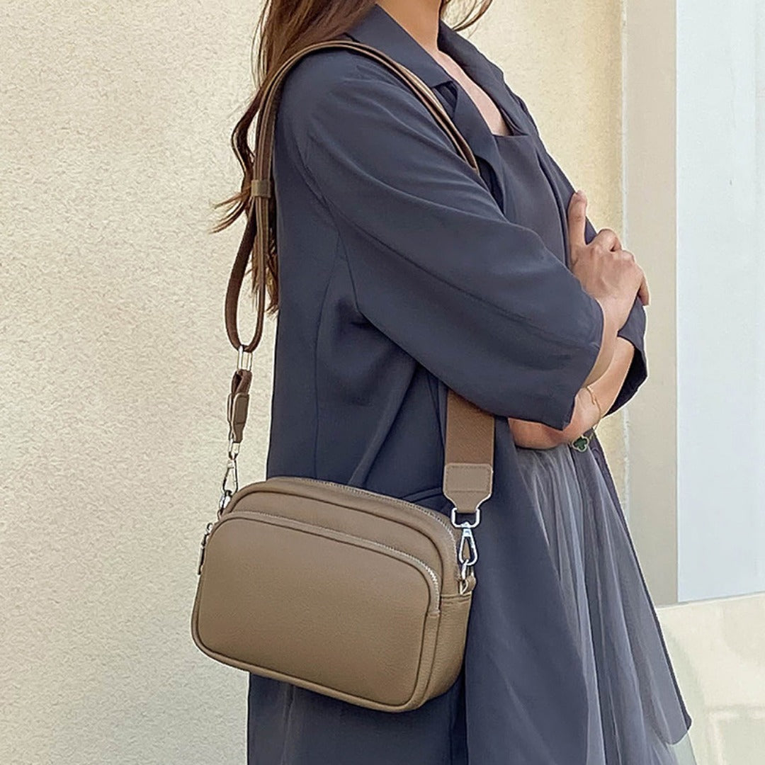 Chic Small Crossbody Bag Women's – Compact Shoulder Bag with Triple Pockets for Everyday Style & Convenience