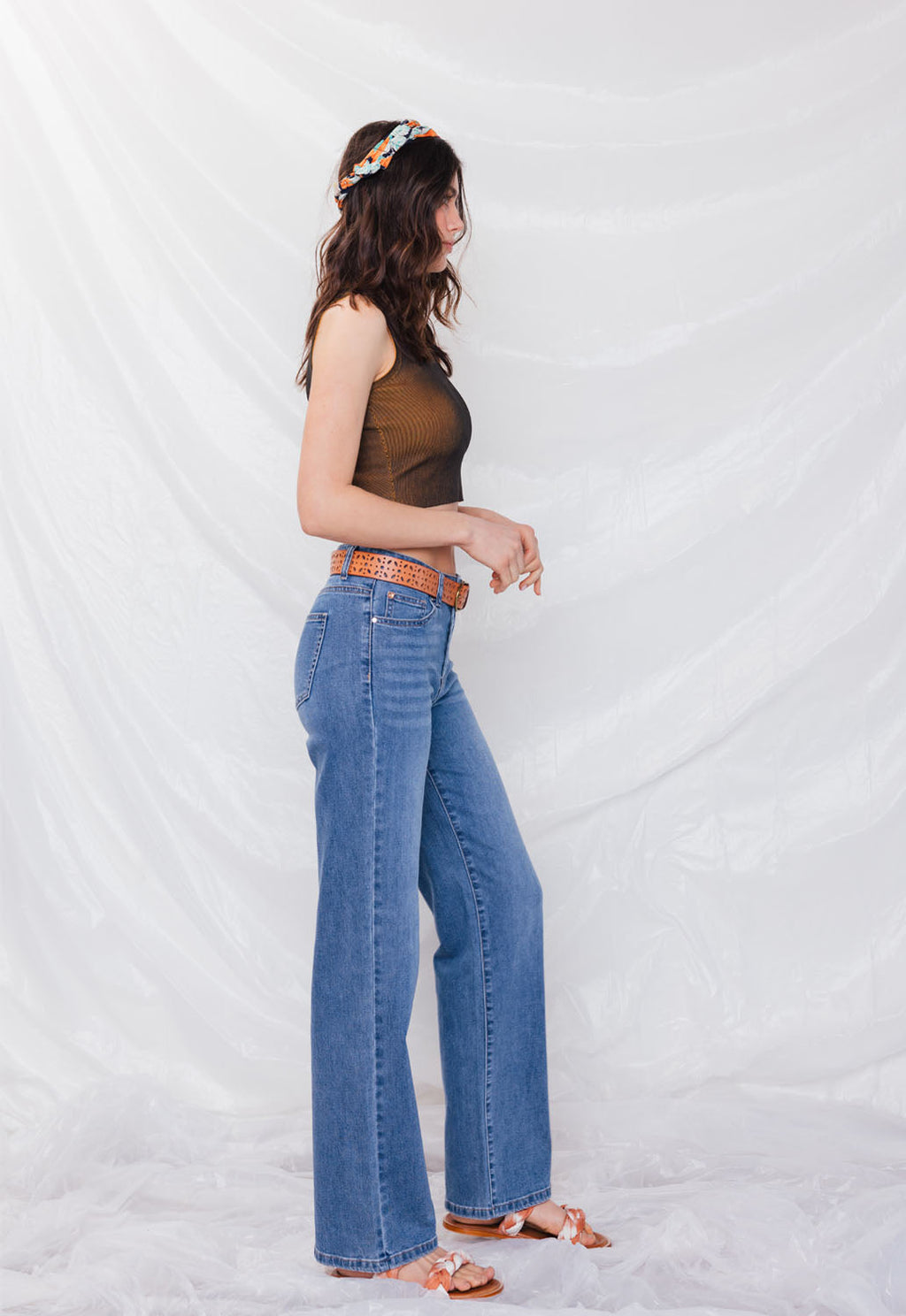 High Rise Wide Leg Straight Jeans