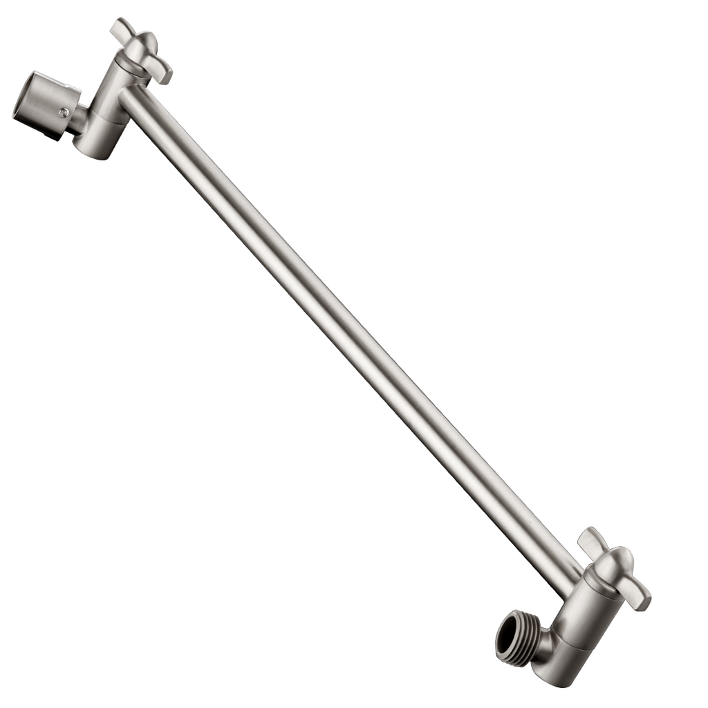 15 Inch Solid Brass Shower Head Extension Arm, Height & Angle Adjustable