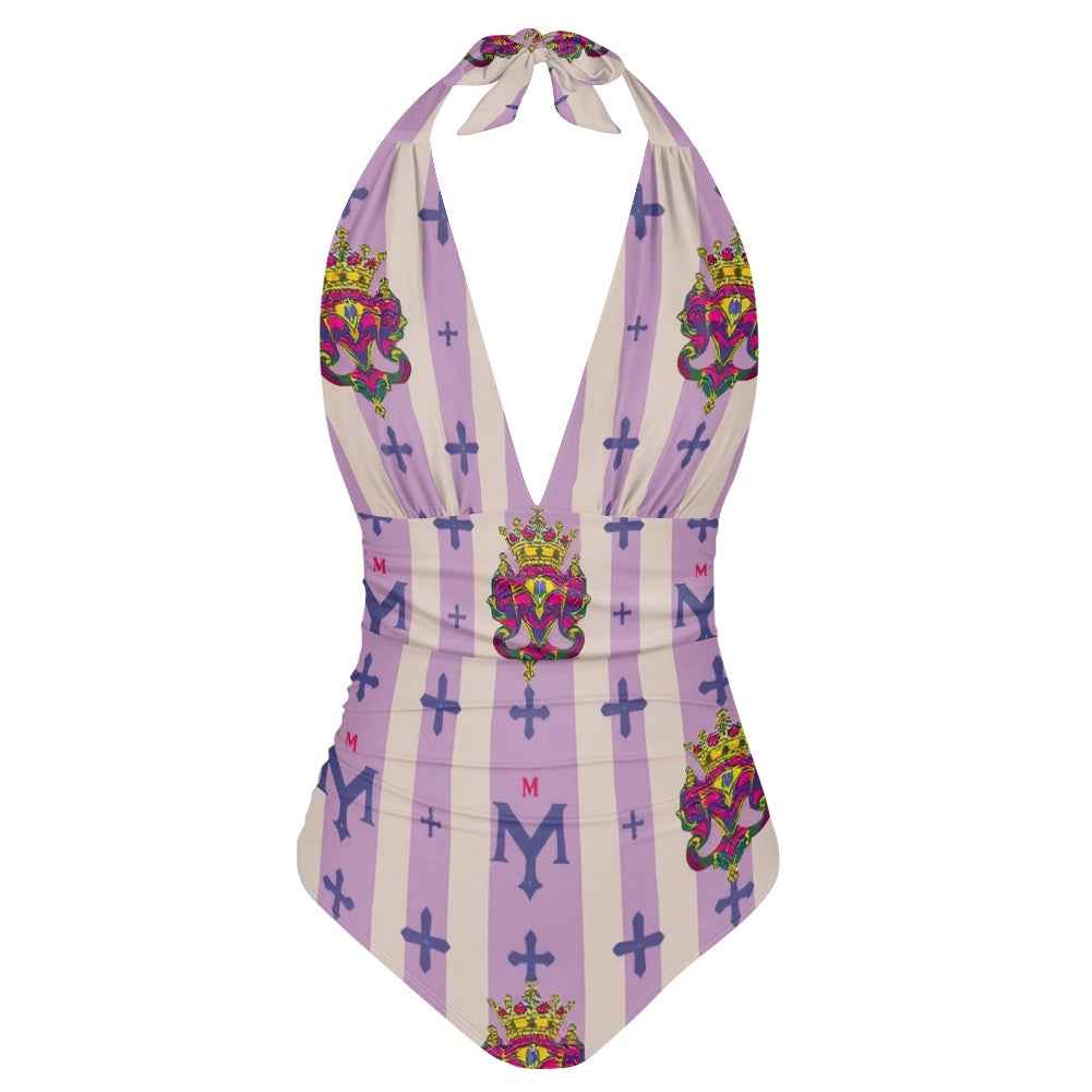 MUNSIEUR All-Over Print Women's High Cut One-piece Swimsuit