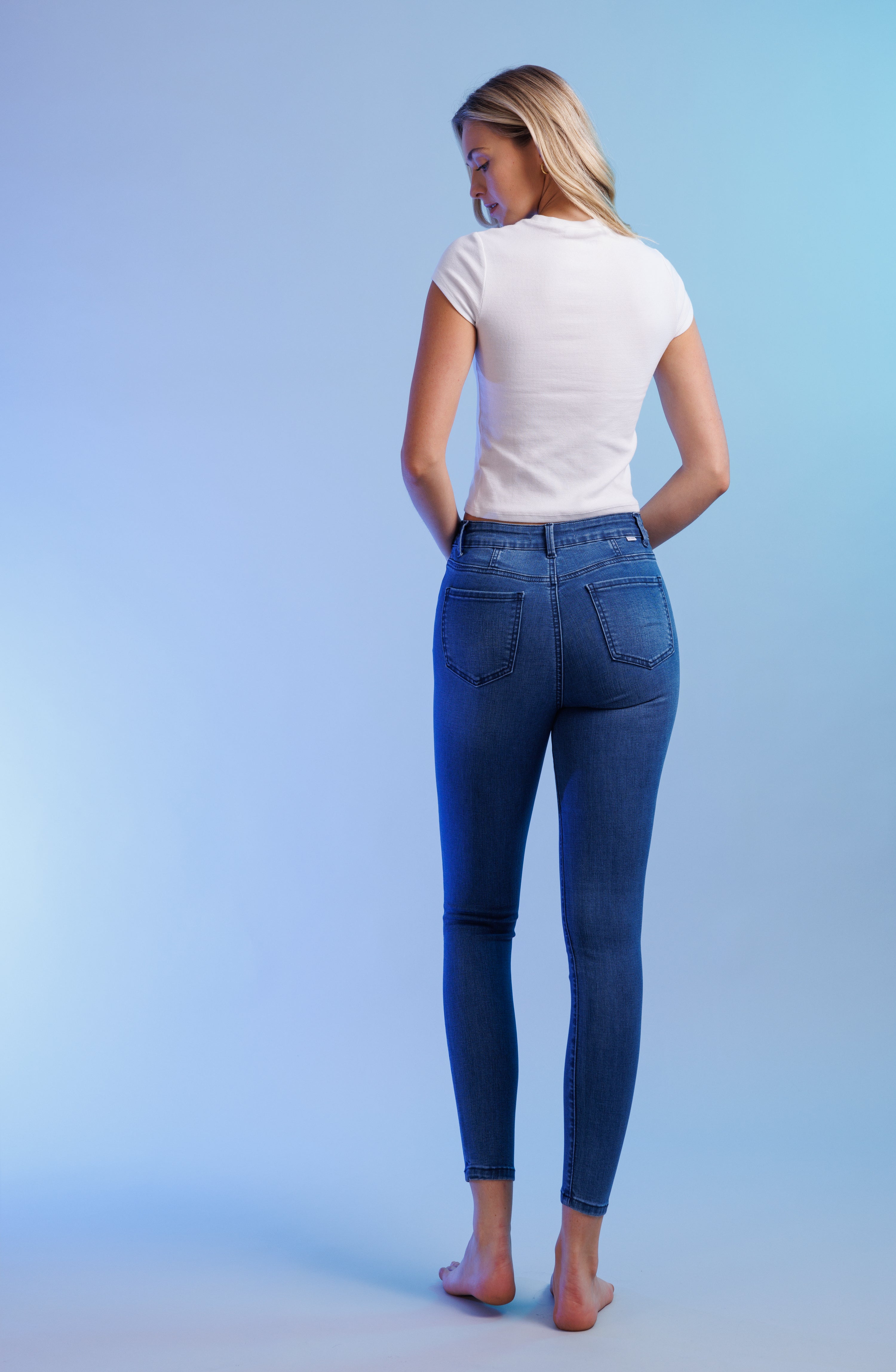 High Rise Ankle Skinny Jeans