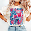 Flag and Flowers Graphic Tee