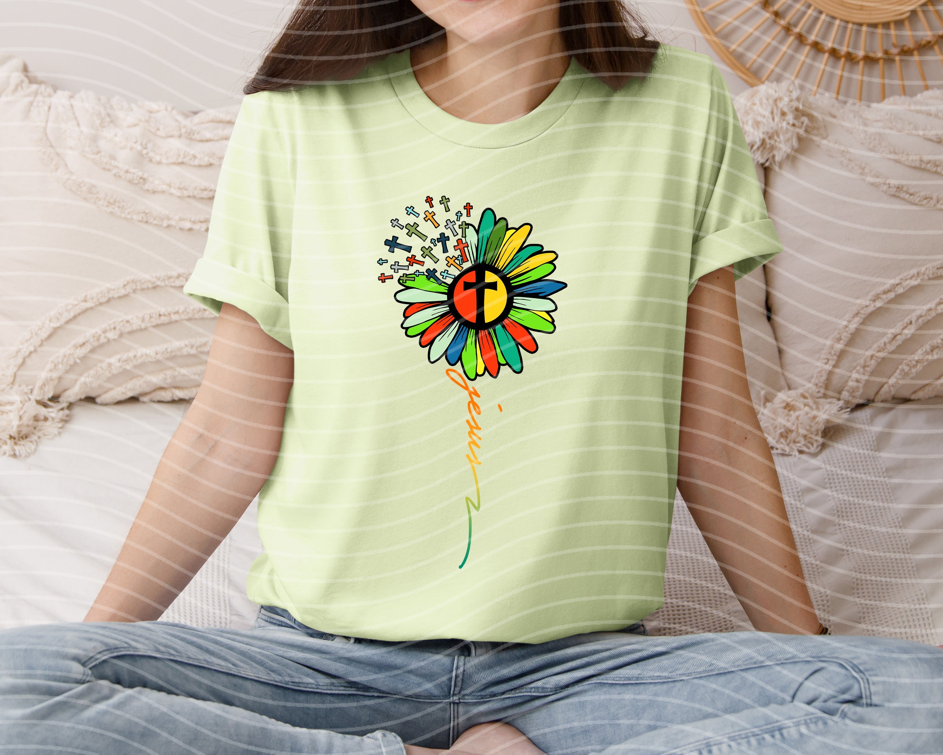 Jesus Flower Graphic Tee