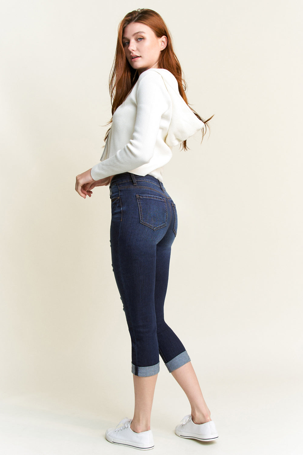 High Rise Cropped Skinny Jeans
