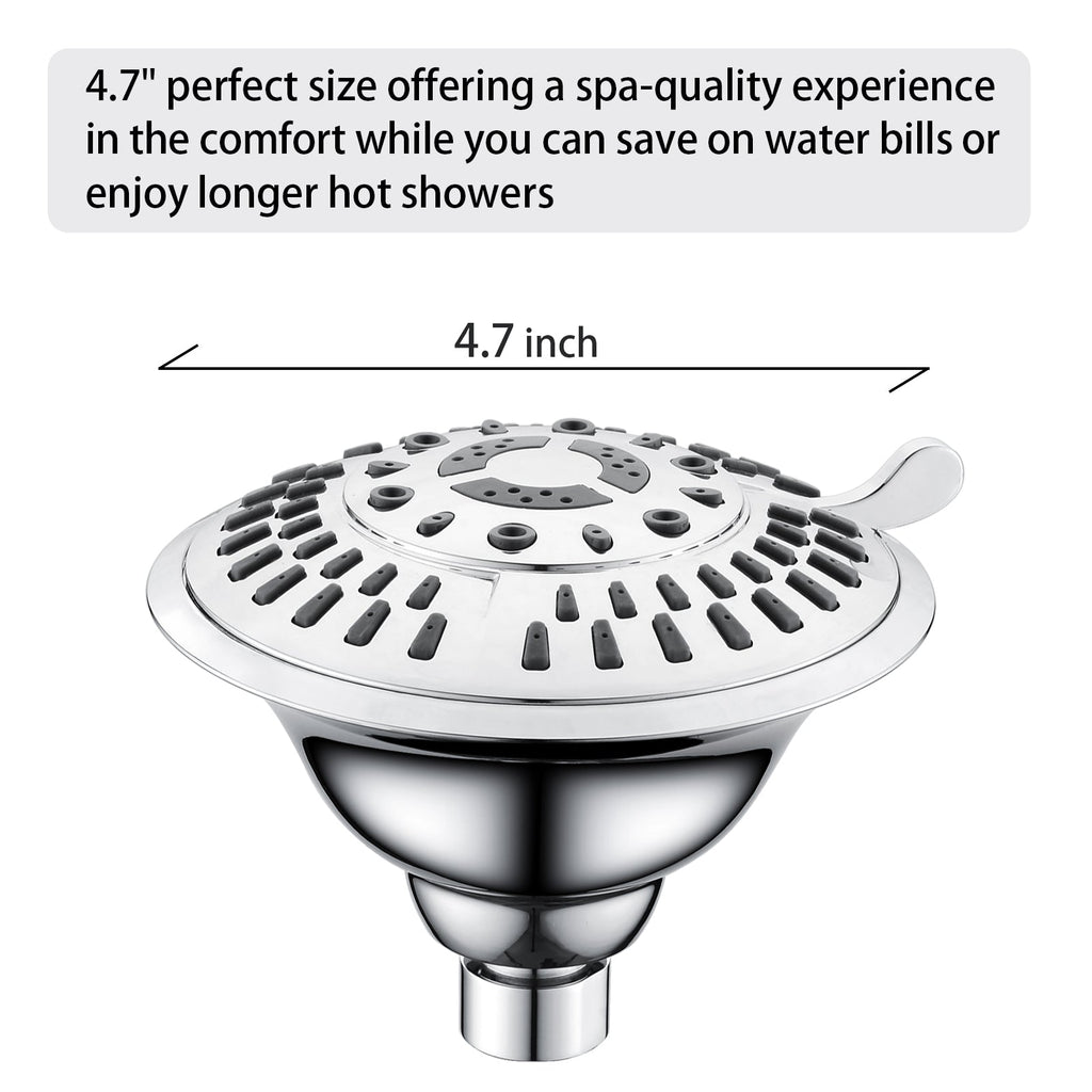 5-Spray Fixed Shower Head with Adjustable Angle