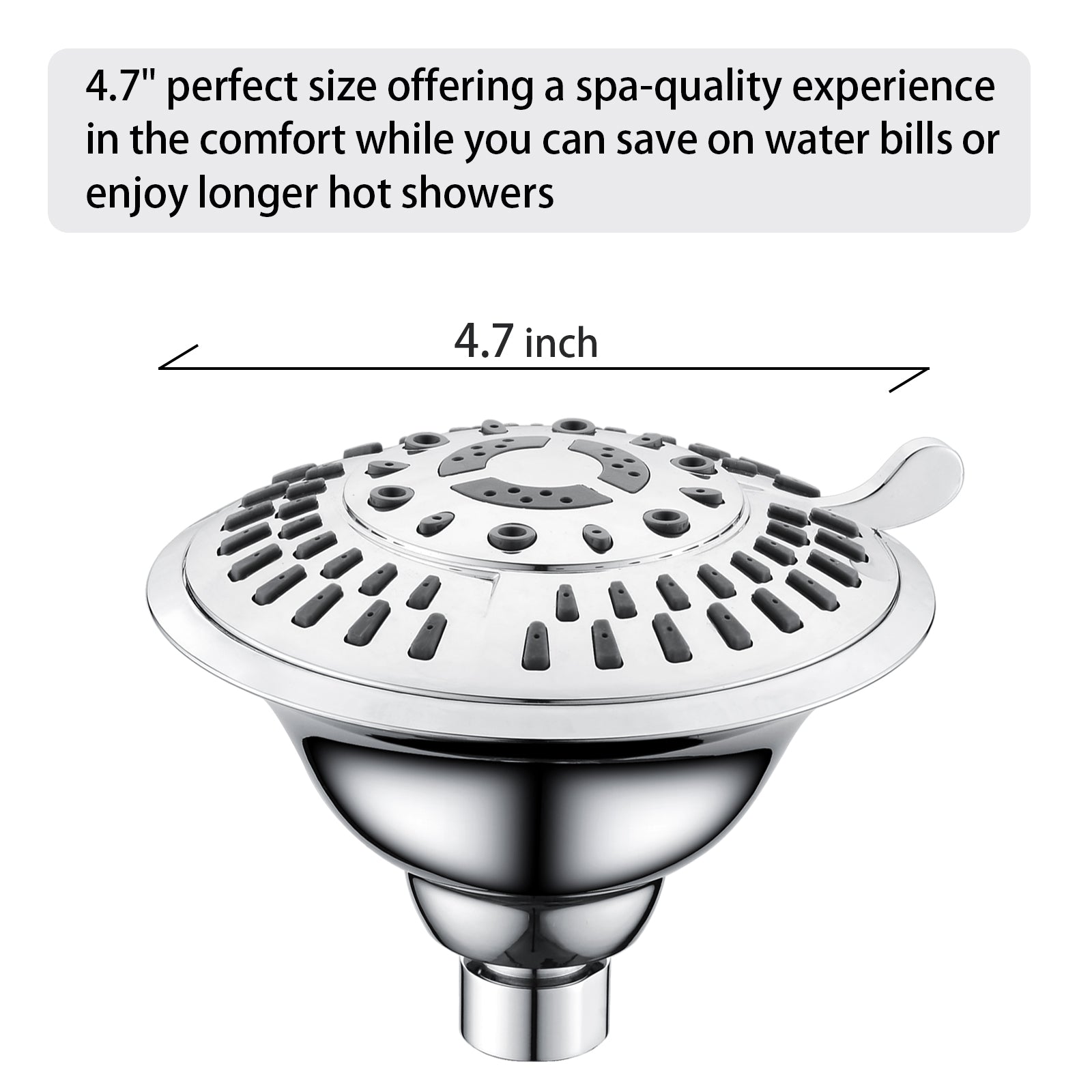 5-Spray Fixed Shower Head with Adjustable Angle
