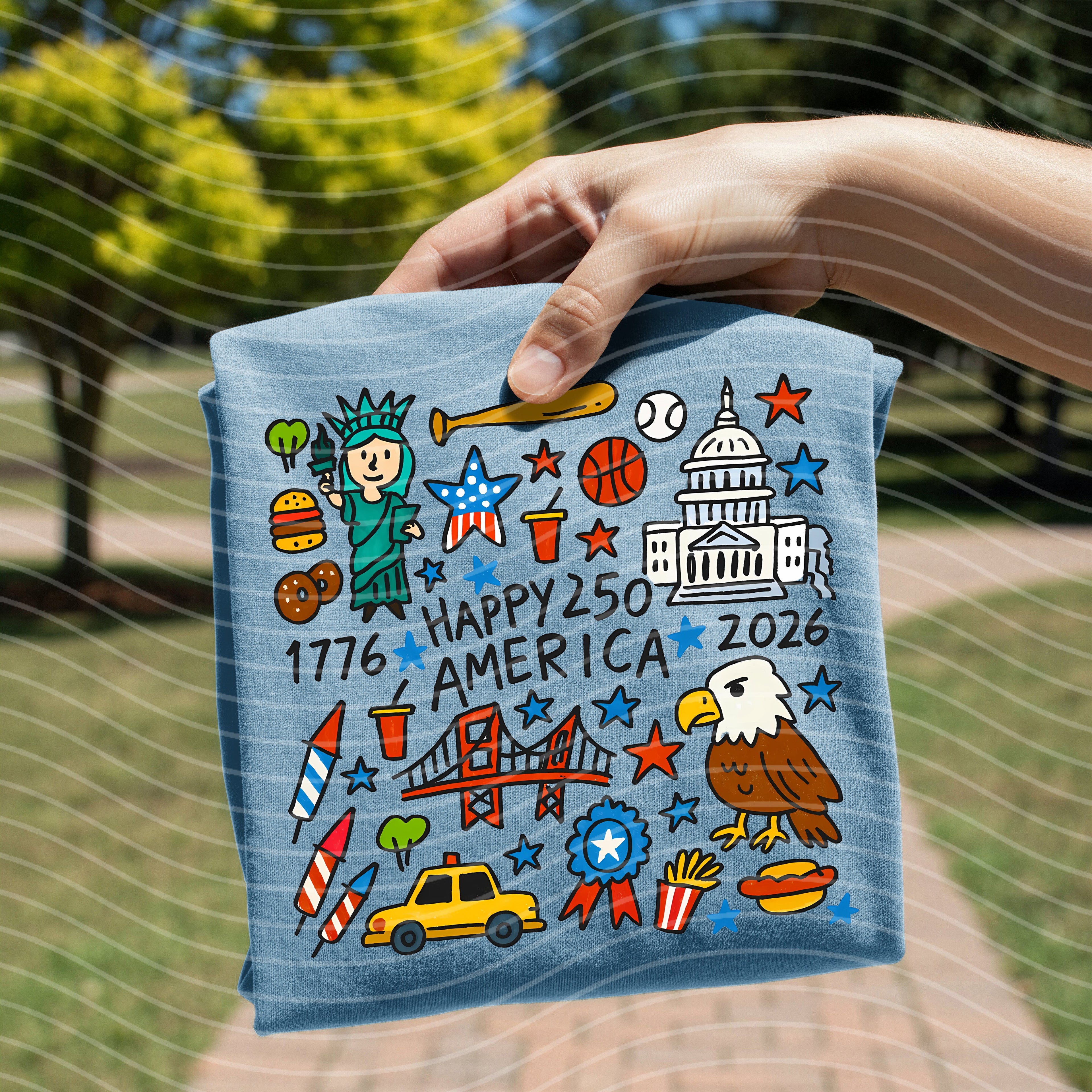 Happy 250 America Graphic Tee