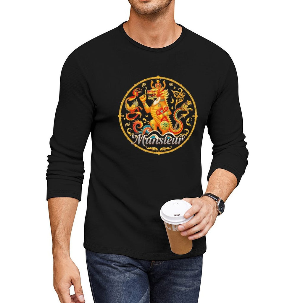 Munsieur Long Sleeve Tee for Men: Luxe Fabric, Tailored Fit