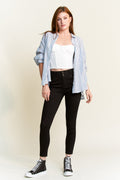 Double Waist High Rise Ankle Skinny Jeans