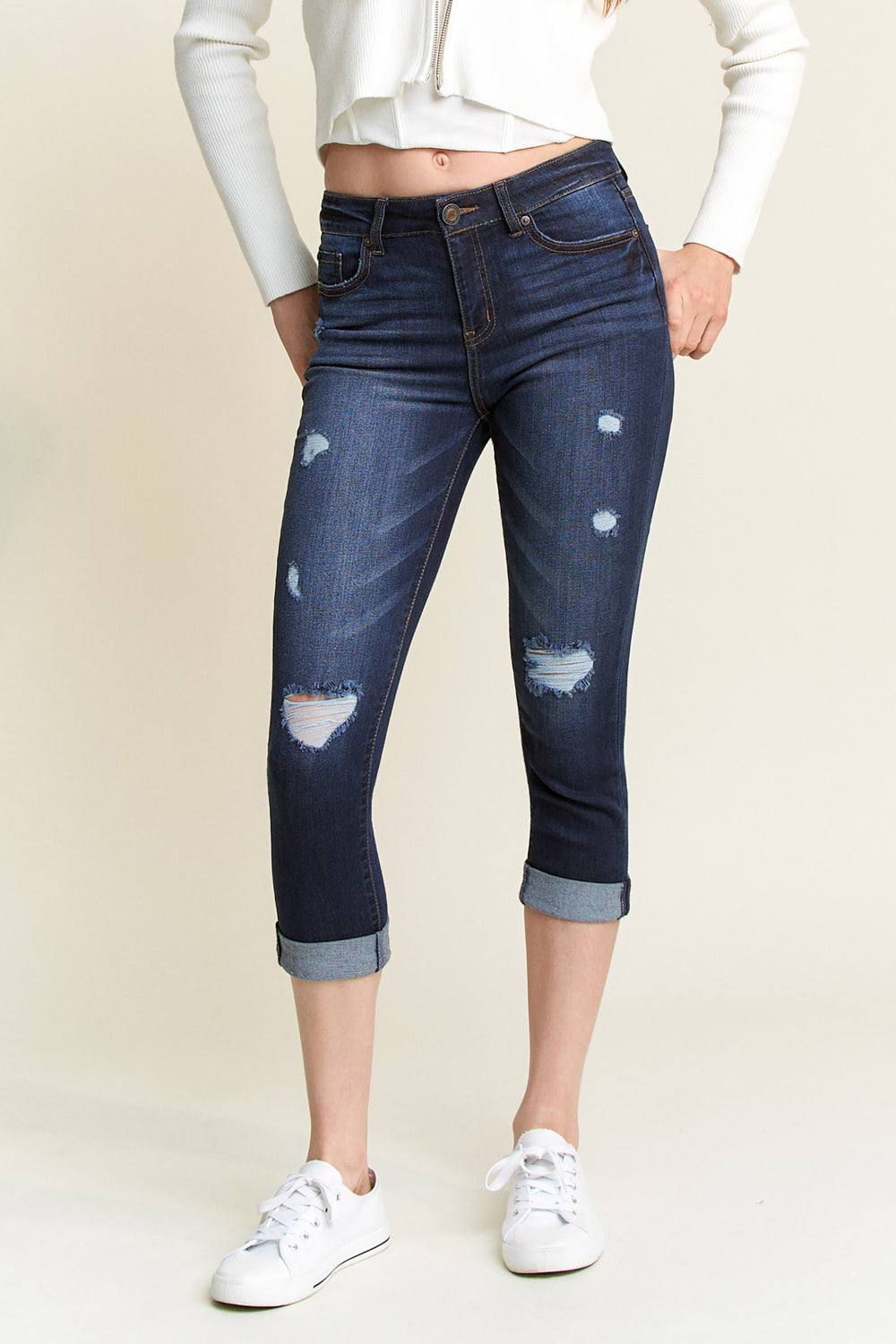 High Rise Cropped Skinny Jeans
