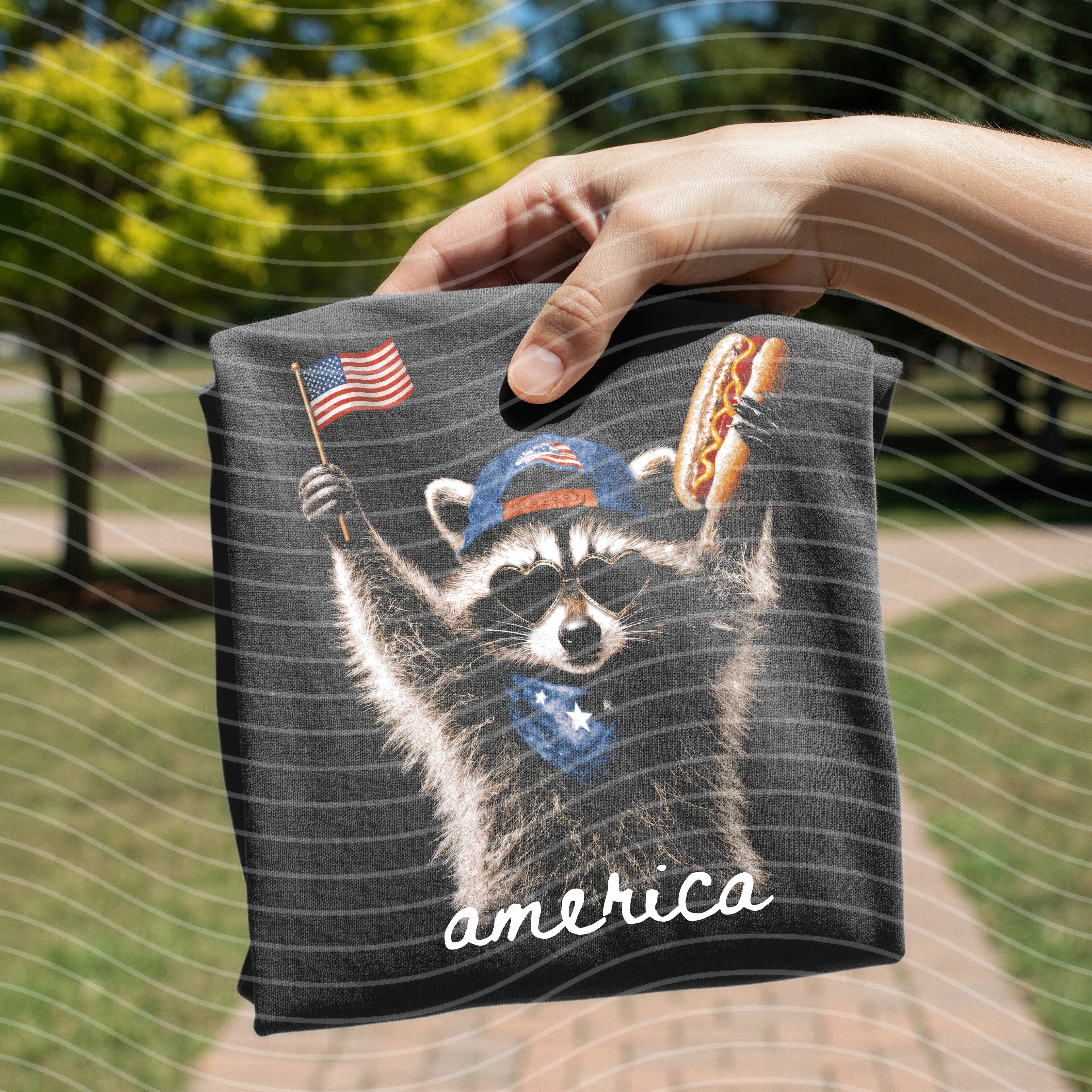 America Raccoon Graphic Tee