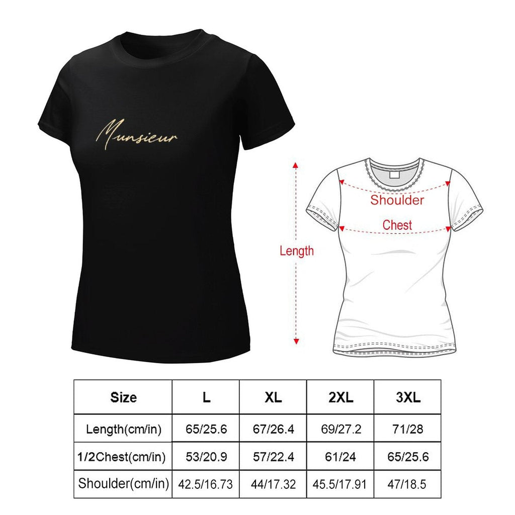 Women's Munsieur Brand T-shirt Comfortable Cotton Casual Streetwear