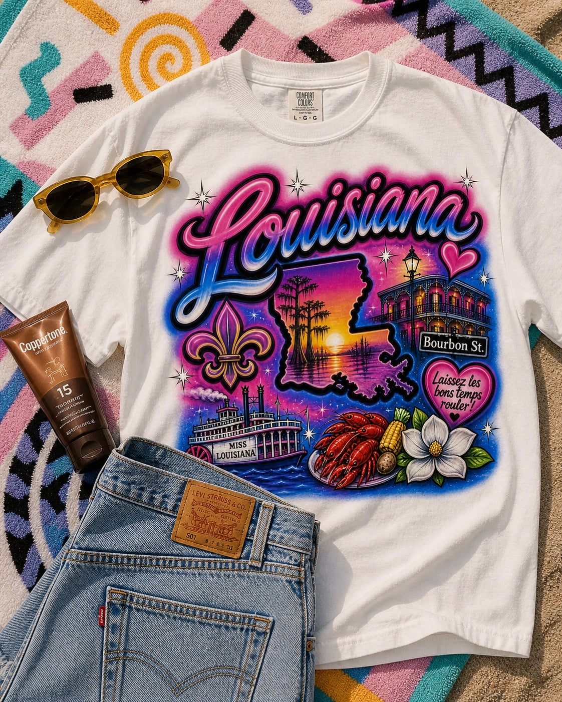 Louisiana Airbrush Graphic Tee