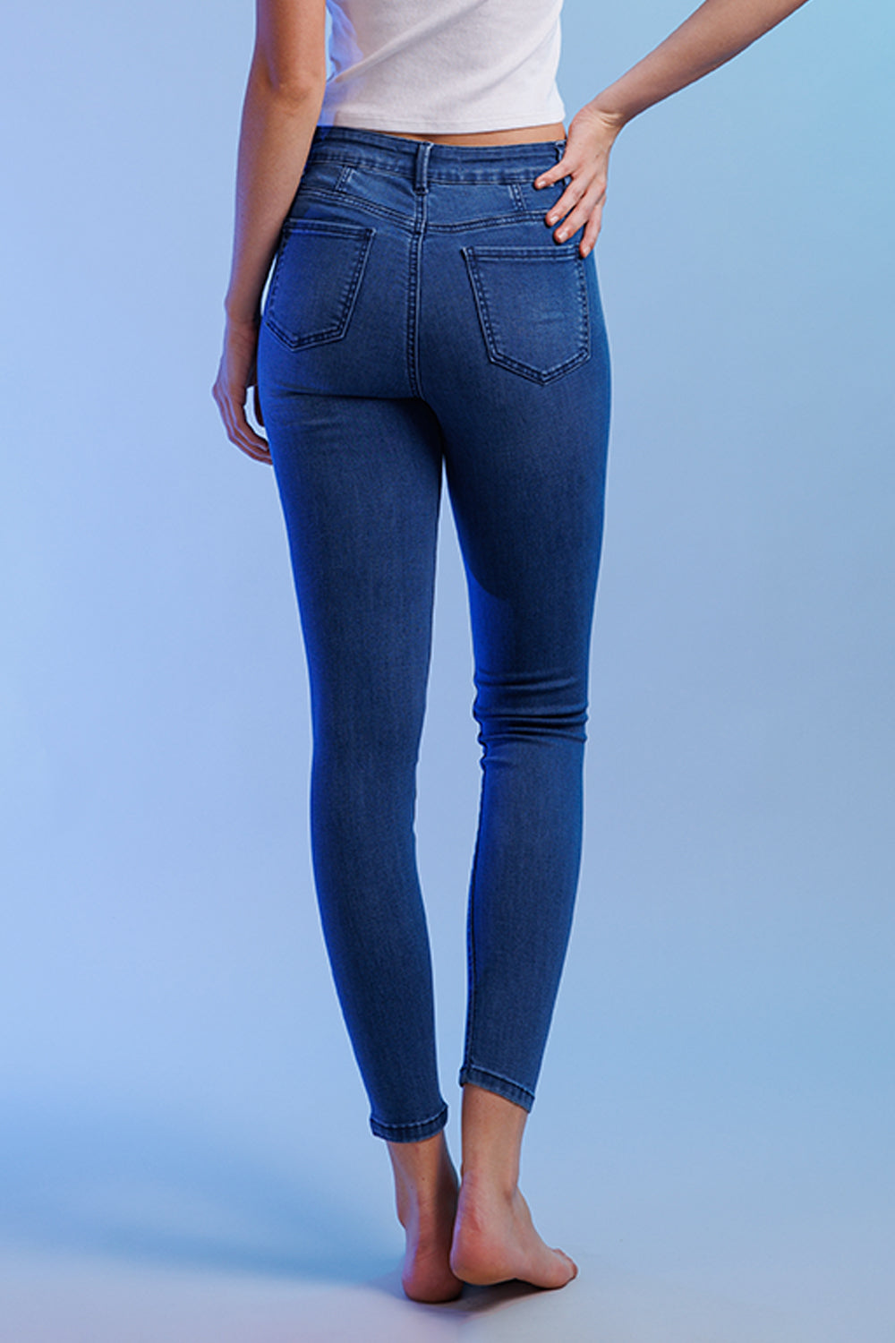 High Rise Ankle Skinny Jeans