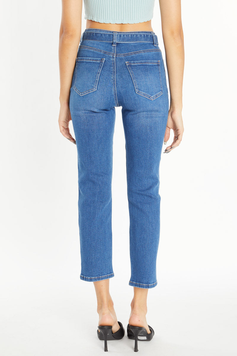 Super High Rise Ribbon Straight Jeans