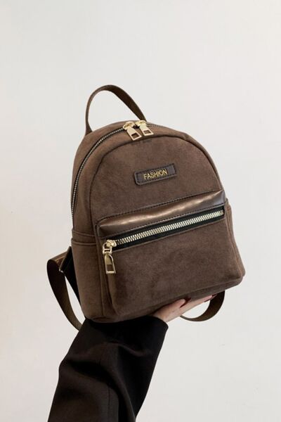 Chic Suede Adjustable Strap Backpack for Everyday Use