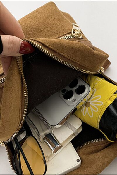 Chic Suede Adjustable Strap Backpack for Everyday Use