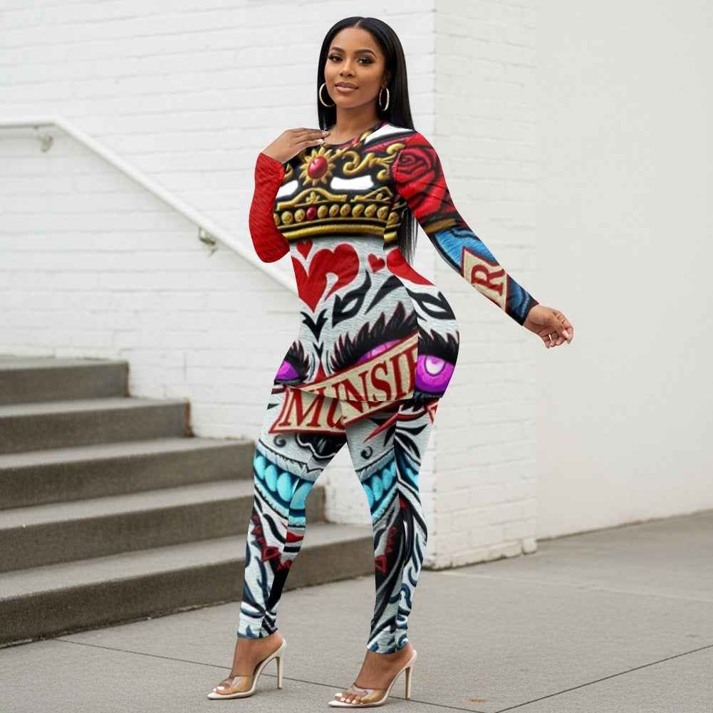 MUNSIEUR Women's Jumpsuit All Over Print Valentine's Day Collection