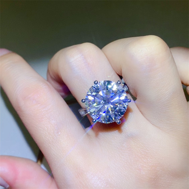10 Carat Moissanite 925 Sterling Silver Brilliant Ring