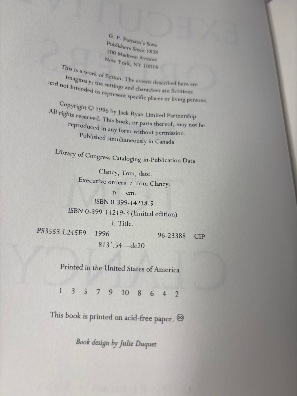 Executive Order by Tom Clancy (Jack Ryan Universe #9)