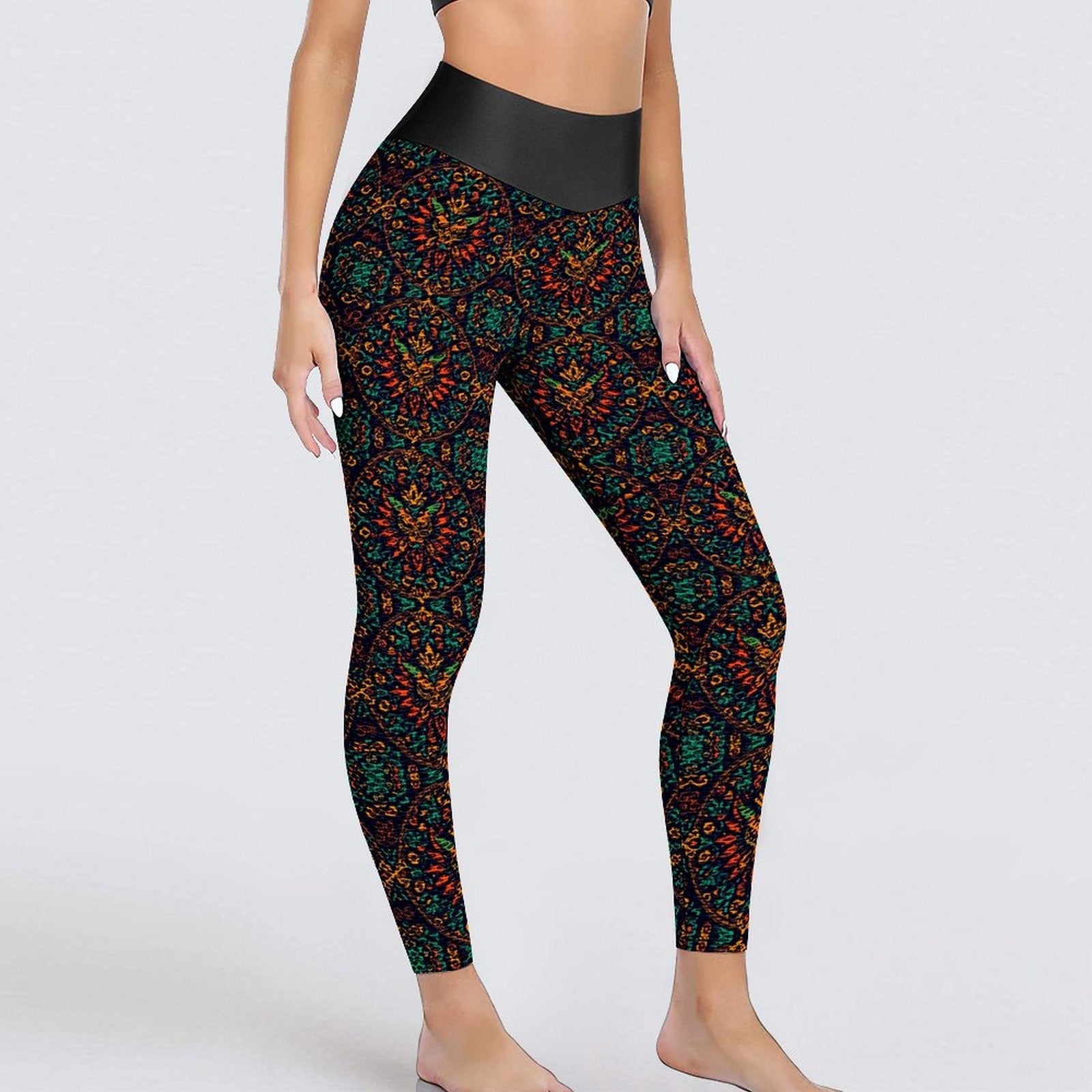 Munsieur Custom Printed Honeycomb Textured Yoga Leggings for Women