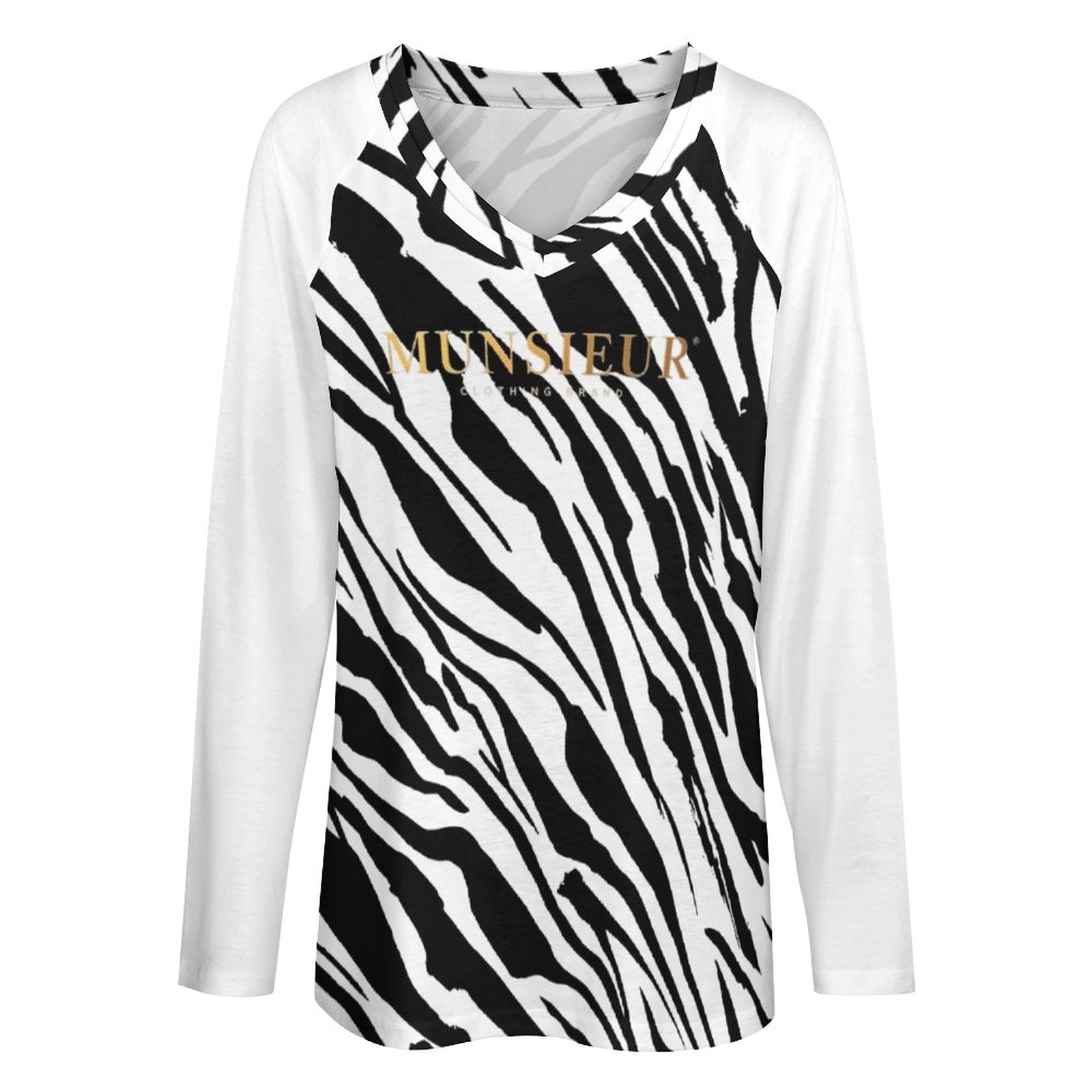 Munsieur Premium V-neck Loose Long Sleeve T-shirt Women’s