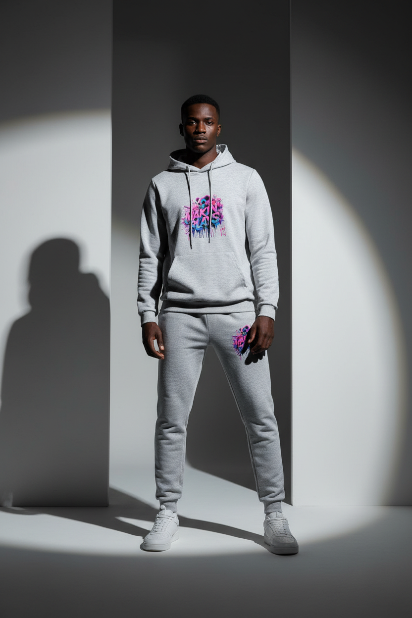 MUNSIEUR Design Graphic Hoodie Set for Men