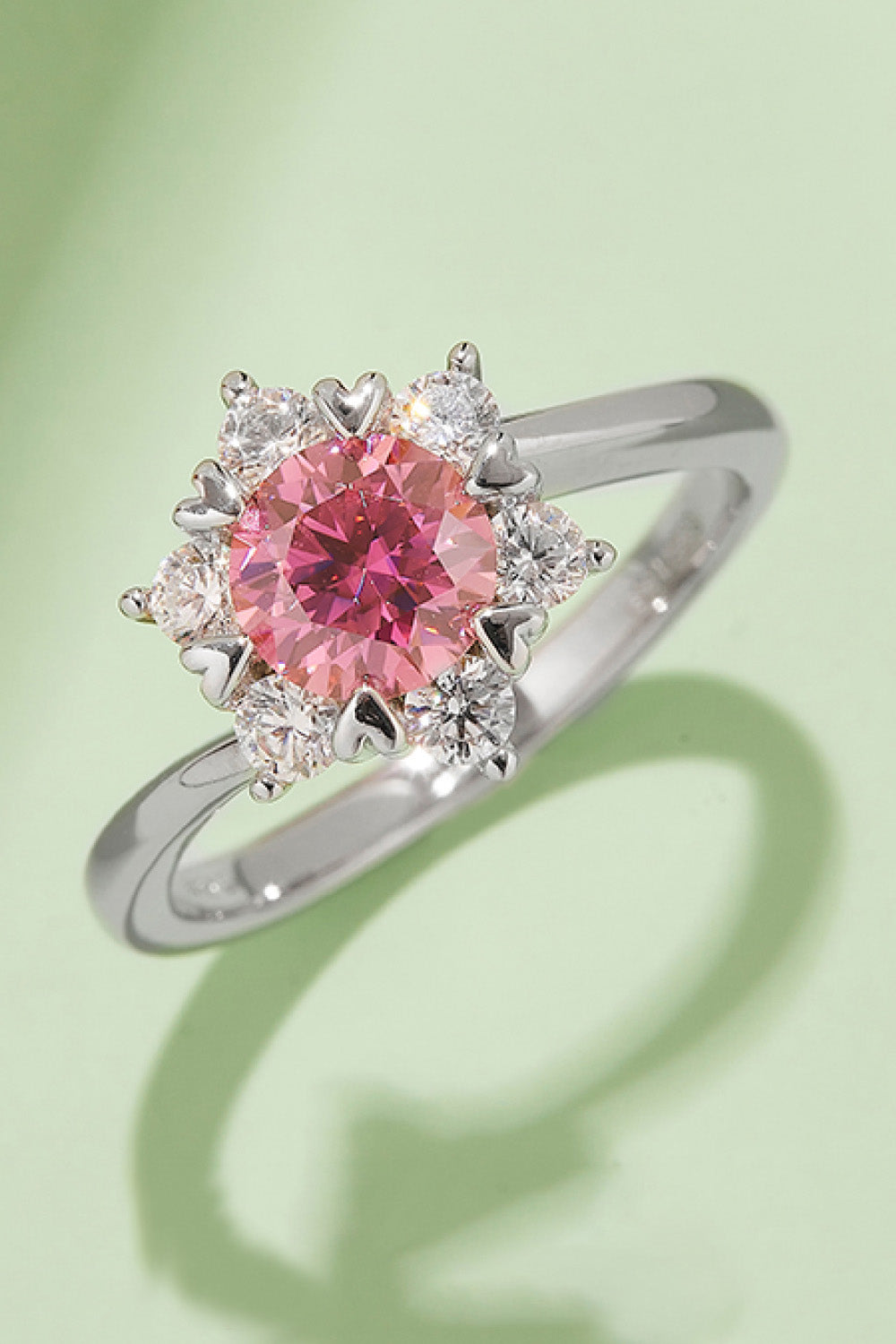 1 Carat Lab-grown Diamond Ring Moissanite 925 Sterling Silver Cluster