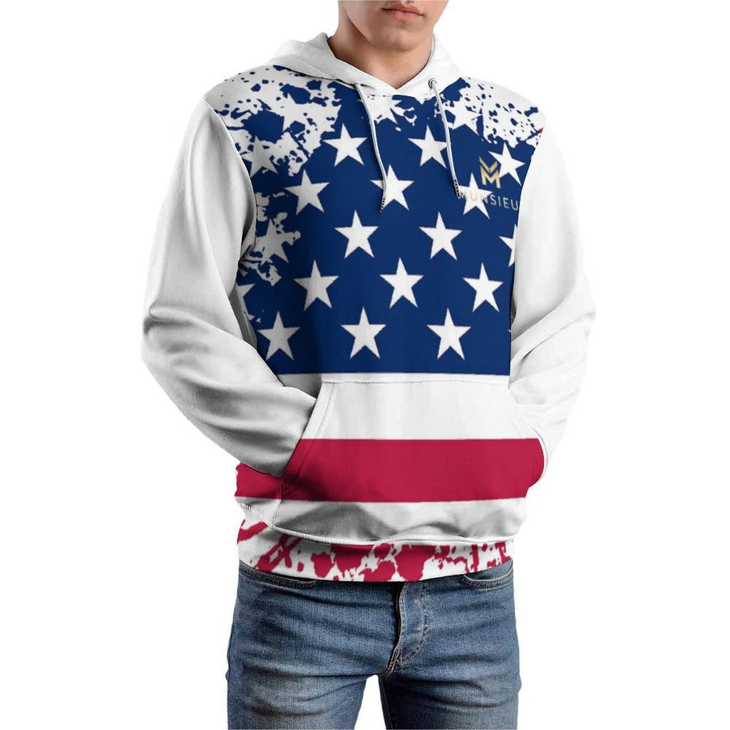 Munsieur Men's Graphic Hoodie America's Pride Hoodie 4th of July Independence Day Collection