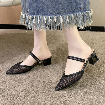 Point Toe Block Heels
