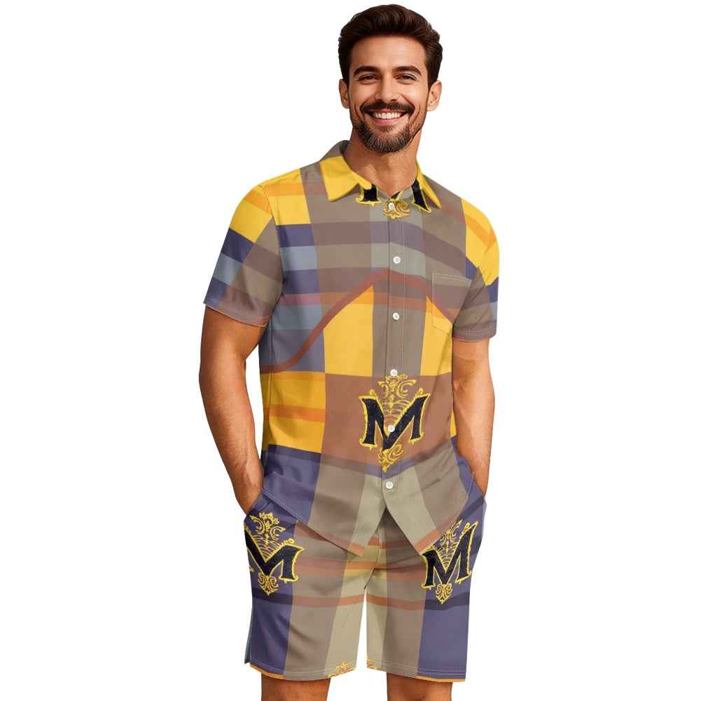 Men's Summer Set - Two Piece Shorts & Shirt Outfit for Vacation