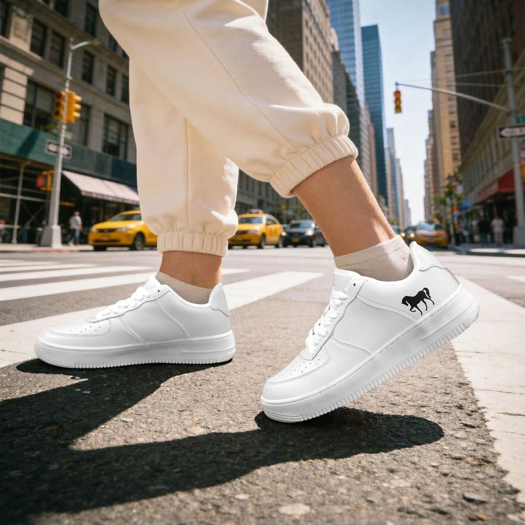 NESTDEER 977. AF1 Low-Top Leather Sports Sneakers - Tongue Printable
