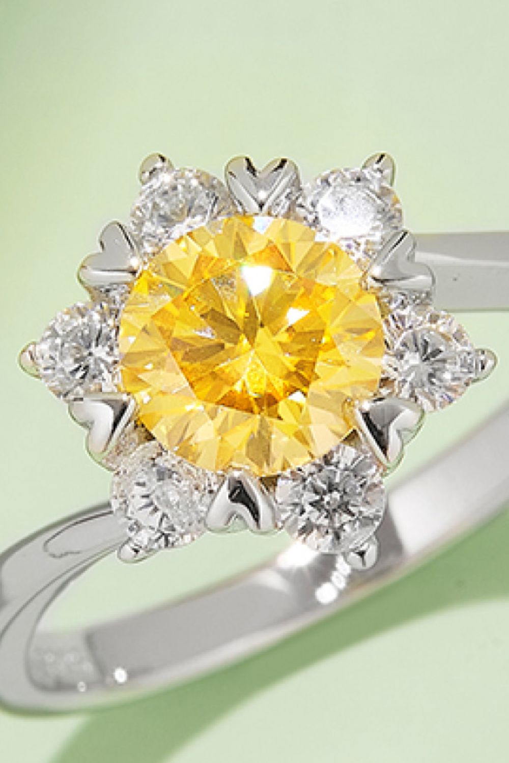 1 Carat Lab-grown Diamond Ring Moissanite 925 Sterling Silver Cluster