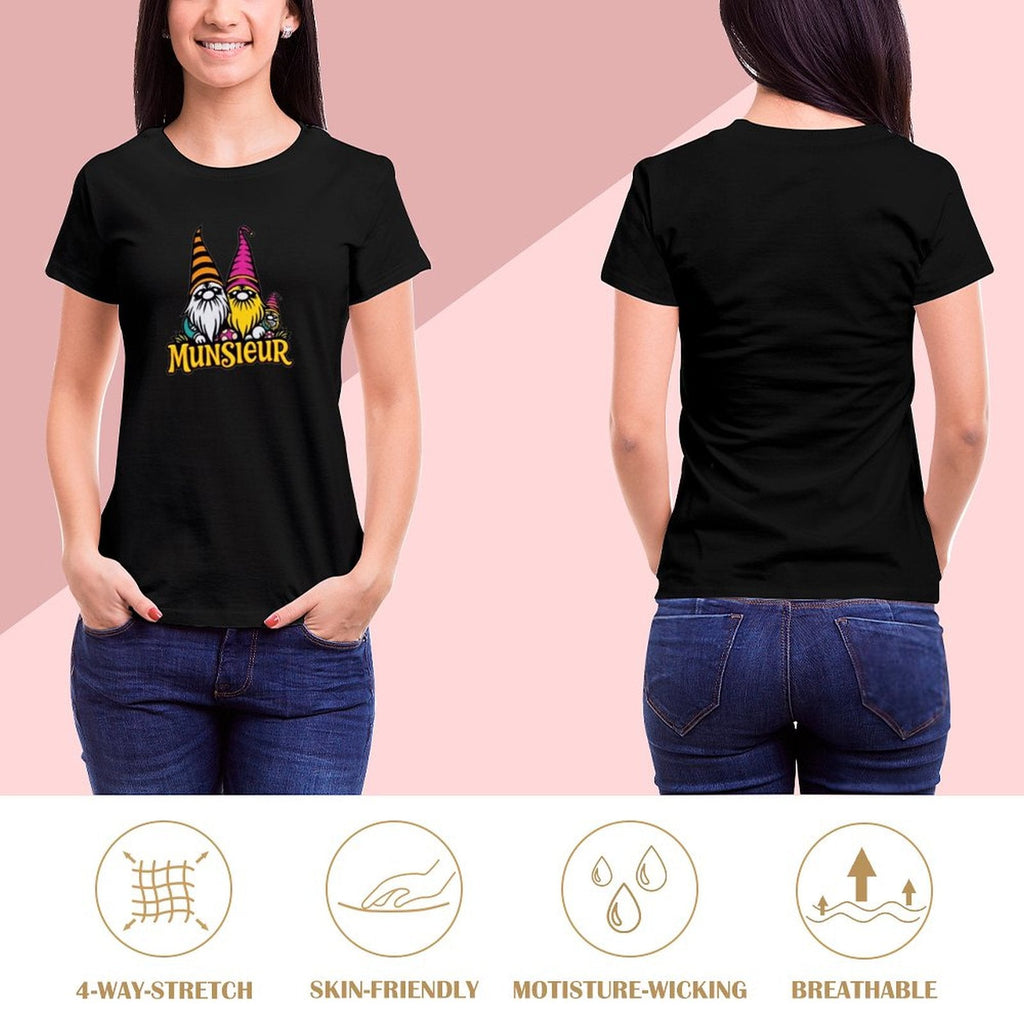 Munsieur Women's Designer T-shirt "Gnomies" Streetwear for Her