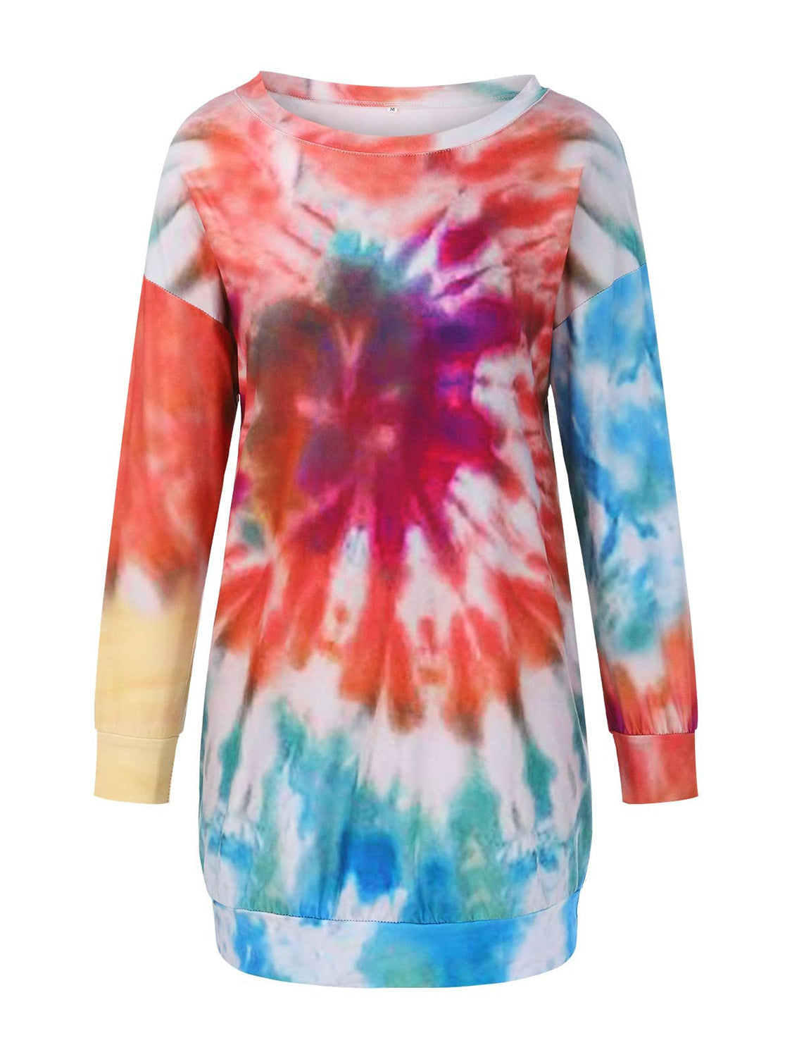 Women's Full Size Round Long Sleeve Dress