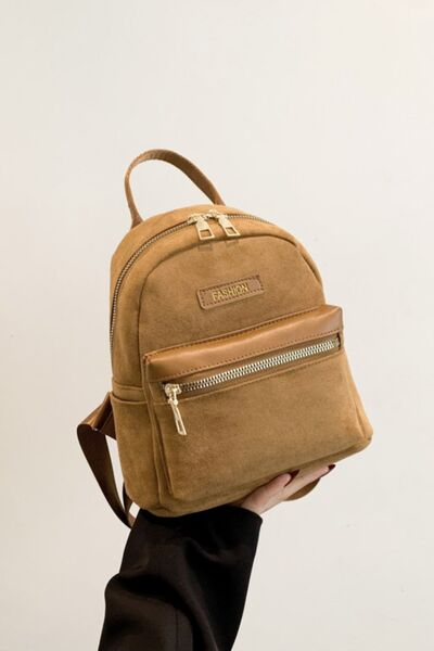 Chic Suede Adjustable Strap Backpack for Everyday Use